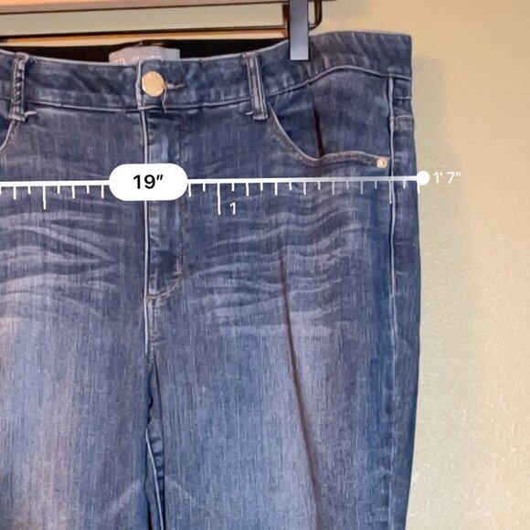 High waist raw hem skinny crop jeans - Picture 6 of 11